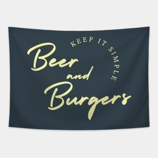 Keep it Simple, Beer and Burgers Tapestry