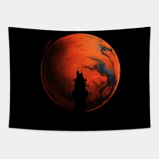 Roci flying over Mars - Sci-fi Tapestry