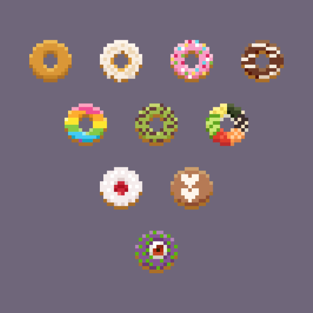 Pixel Donuts by norinoko