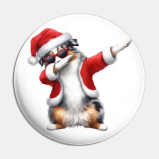 Christmas Australian Shepherd Dog Dabbing Dance Pin