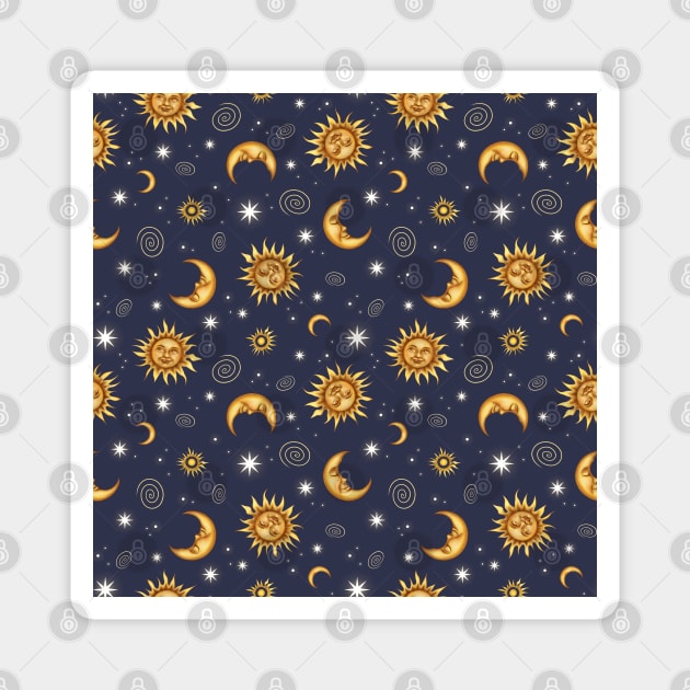 Vintage Celestial Pattern Magnet by Ellador