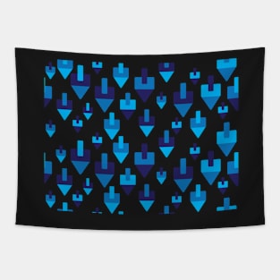 Blue Hanukkah dreidles pattern Tapestry