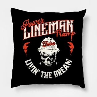 Lineman Living The Dream Pillow