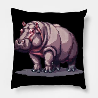 Pixel Hippopotamus Pillow