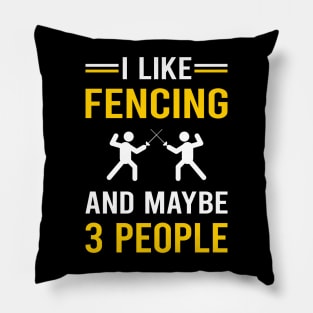 3 People Fencing Fencer Pillow