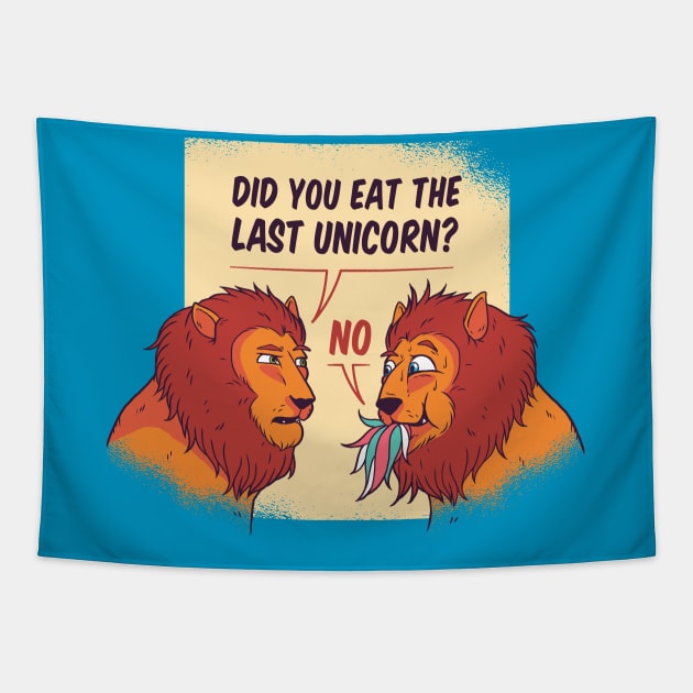 Funny Lions Tapestry by Hmus