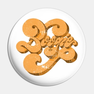 Boogie Retro Distressed Typography Pin