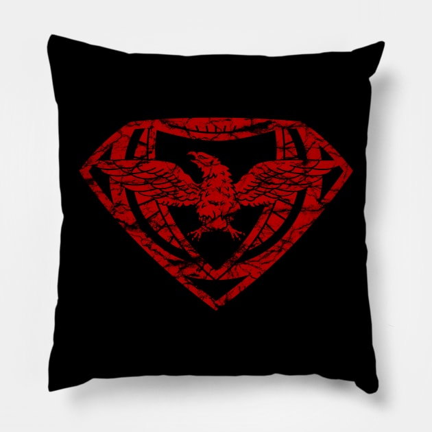 EagleMan Crest (Red) Pillow by paulponte