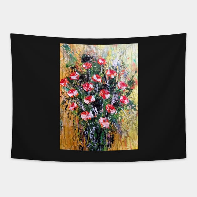 Floral Abstract Artwork 3 Tapestry by SunilAngra