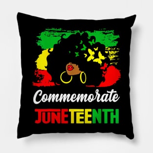 Juneteenth Afro Woman Black Queen African American Pillow