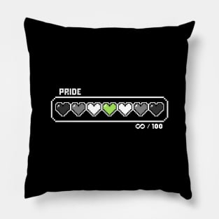 Agender Pride Videogame Life Bar Hearts Pillow