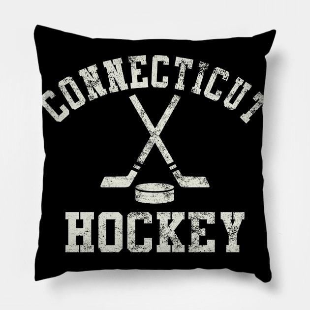 Vintage Connecticut Hockey Pillow by tropicalteesshop