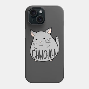 Simple Gray Chinchilla Cute Funny Meme Logo Art Phone Case