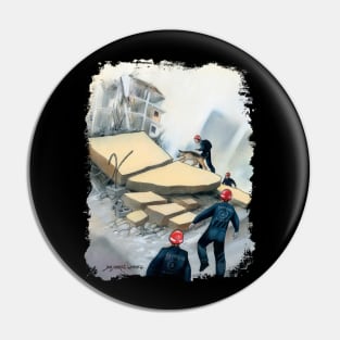 Fireman Earthquake Pin