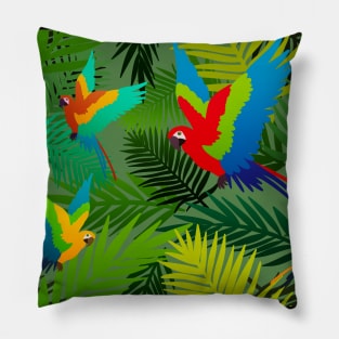 Tropical Parrot Pattern Pillow