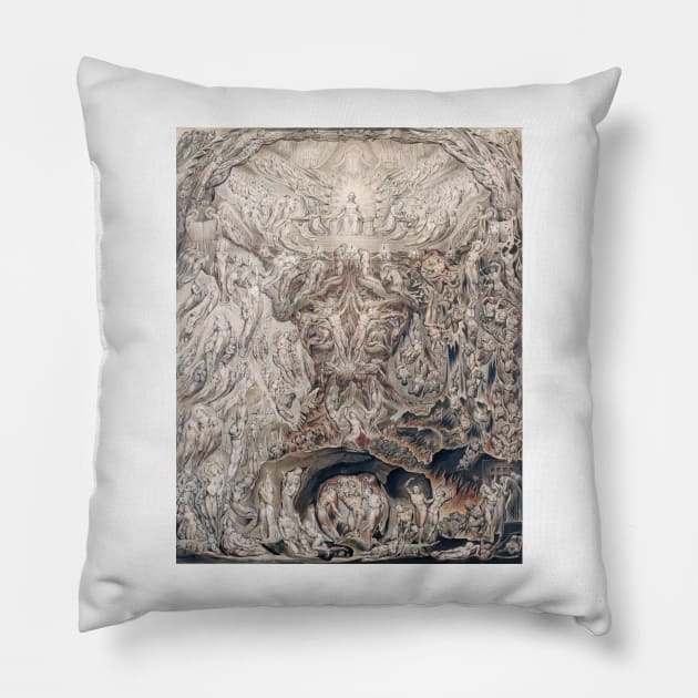 William Blake - A Vision of the Last Judgment, 1808 Pillow by MurellosArt