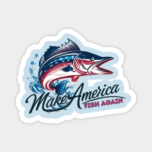 Patriotic Walleye: Make America Fish Again Magnet