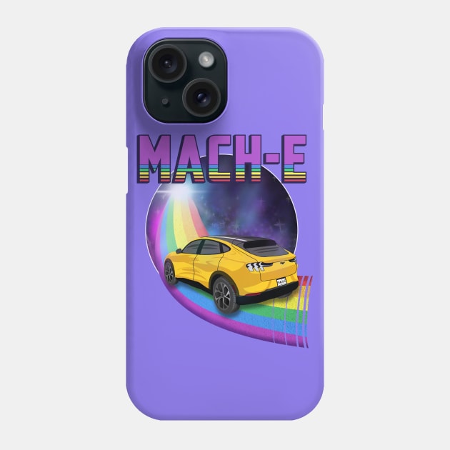 Mach-E Rides the Rainbow Galaxy in Cyber Orange Phone Case by zealology