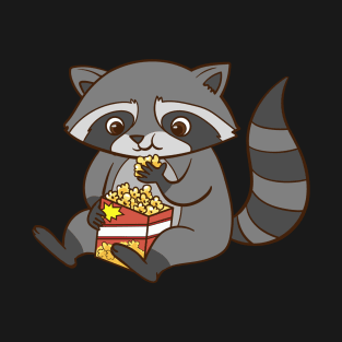 A cute raccoon eats popcorn. T-Shirt