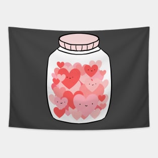 A jar fill with hearts valentines day Tapestry