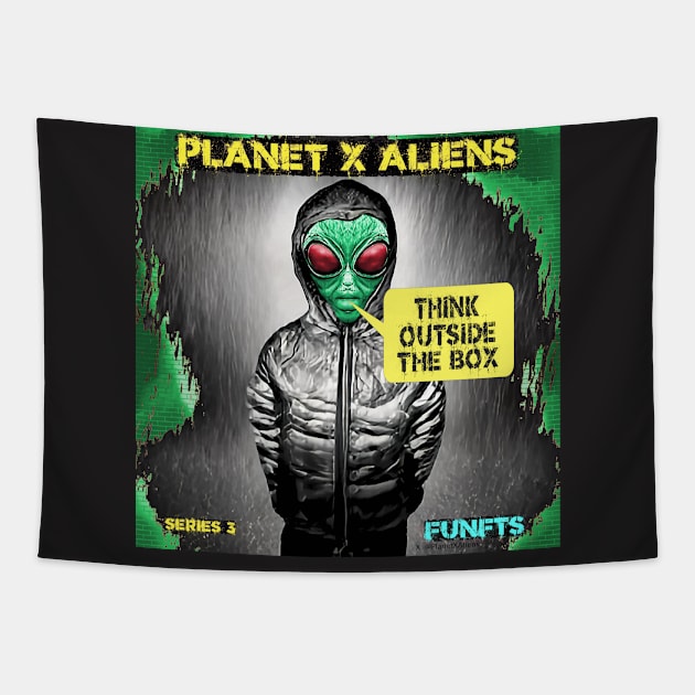 Funny Alien Retro 80's Slogan Quote Tapestry by PlanetMonkey