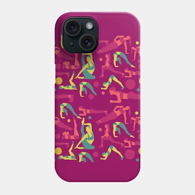 Women Yoga Poses Pink & Green Phone Case by JakeRhodes