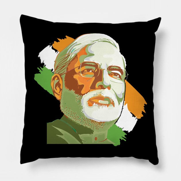 Narendra Modi India Prime Minister Namo BJP Supporter Pillow by alltheprints