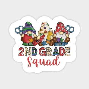 Cute Gnomes Funny 2nd Grade Squad Back To School Teacher Gift Magnet