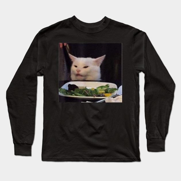 Dinner Table Cat Meme Funny Internet Yelling Confused Gift T Shirt