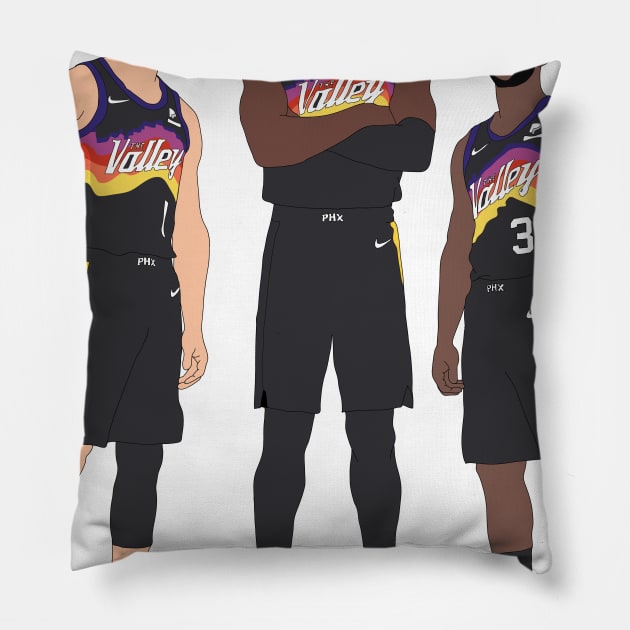 Devin Booker/Chris Paul/Deandre Ayton Phoenix Suns Pillow by xavierjfong