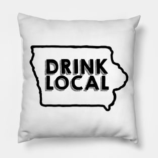 Iowa Drink Local Beer Black Pillow