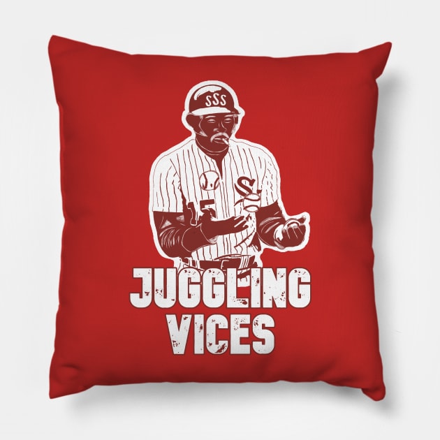 Juggling Vices (SSS) Pillow by Sox Populi