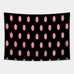 Pink Dot Pattern on a Black Background Tapestry