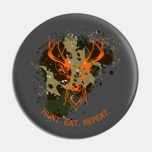 Camo and orange hunting gift Pin