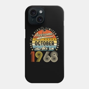 Awesome Since Octobber 1968 Vintage 55th Birthday Phone Case