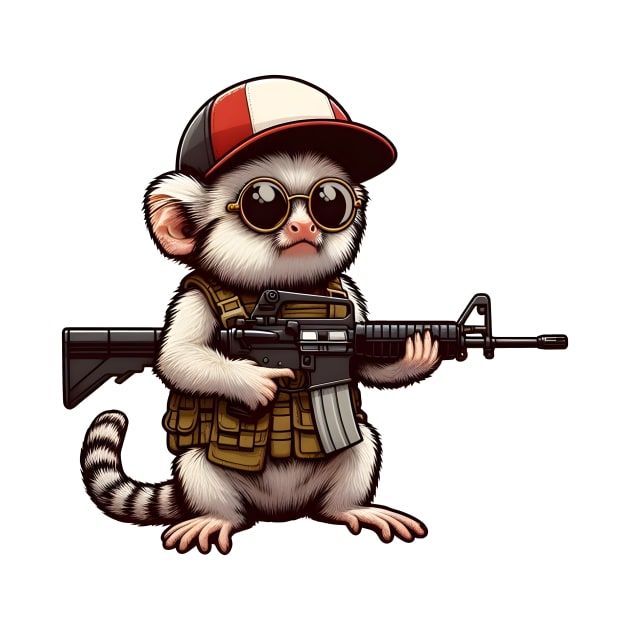 Tactical Marmoset Monkey by Rawlifegraphic