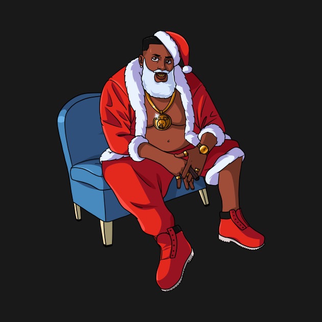 Black Santa Claus Gangster Christmas - Black Santa Claus - T-Shirt