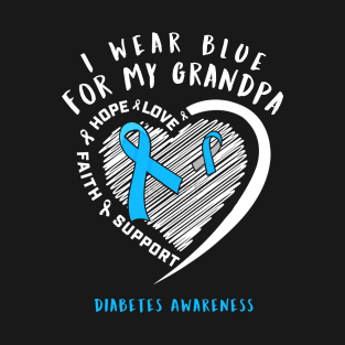 I Wear White For My Grandpa Diabetes Awareness T-Shirt