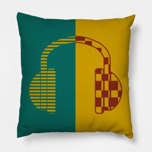 Head phone abstract color vintage Pillow