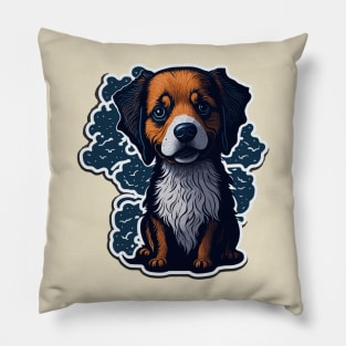 Cute and Playful Dog Art - Elevate Your Style with This Adorable Puppy Design! Pillow