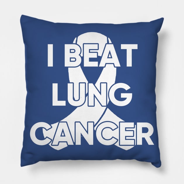 I BEAT LUNG CANCER Pillow by MarkBlakeDesigns