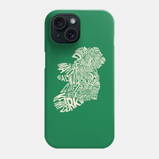 Counties of Ireland - Tan on Green Phone Case