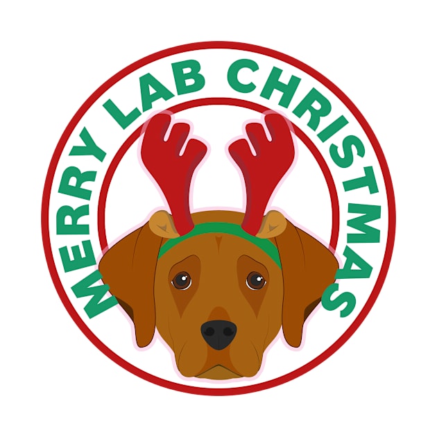 Merry Christmas Chocolate Labrador Retriever by CafePretzel