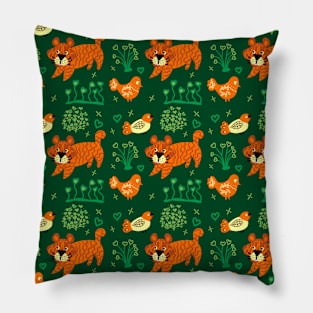 Tiger and green jungle Pillow