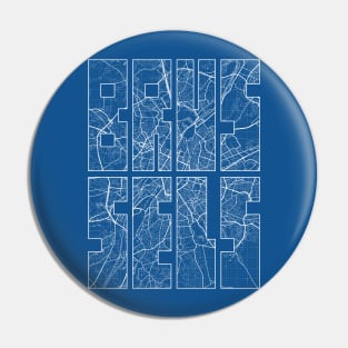 Brussels, Belgium City Map Typography - Blueprint Pin