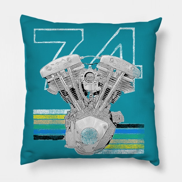 Cool 74 Pillow by motomessage