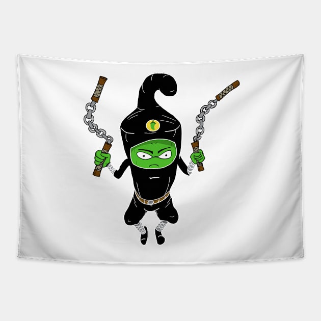 Nightshade Jalapeño Pepper Vegetable Ninja Clan Tapestry by JonnyVsTees