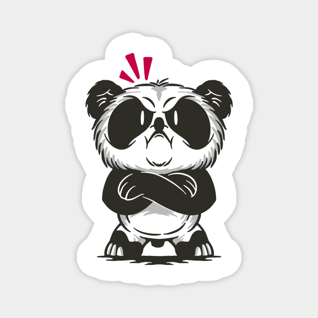 Angry Panda Bear Magnet by JFDesign123