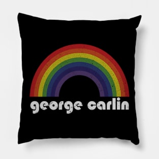 George Carlin Vintage Retro Rainbow Pillow