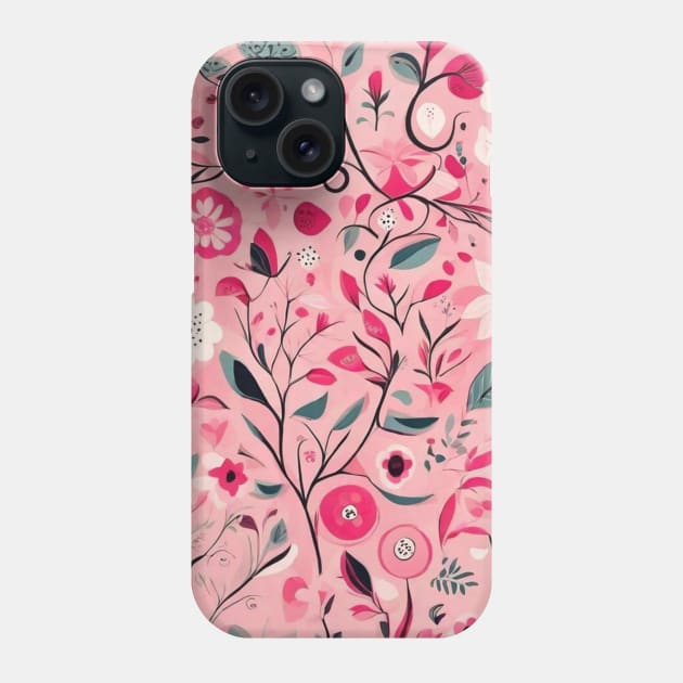Cute pink floral pattern vintage retro flowers gift ideas Phone Case by WeLoveAnimals
